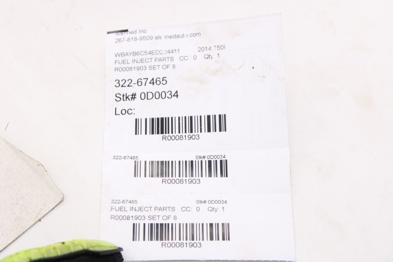 2013-2015 BMW 750i xDrive 4.4L Twin Turbo High Pressure Fuel Injector Set of 815
