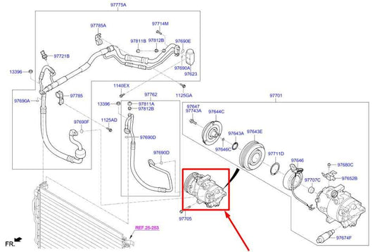 2017-2020 Hyundai Elantra Sedan 2.0L AC Air Conditioner Compressor 97701-F2100 - Alshned Auto Parts