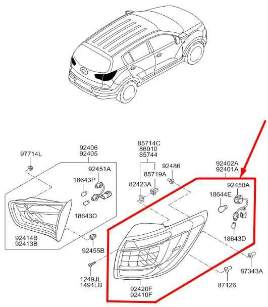 2010-2013 Kia Sportage Rear Left Driver Side Tail Light Lamp 92401-3W020 OEM - Alshned Auto Parts