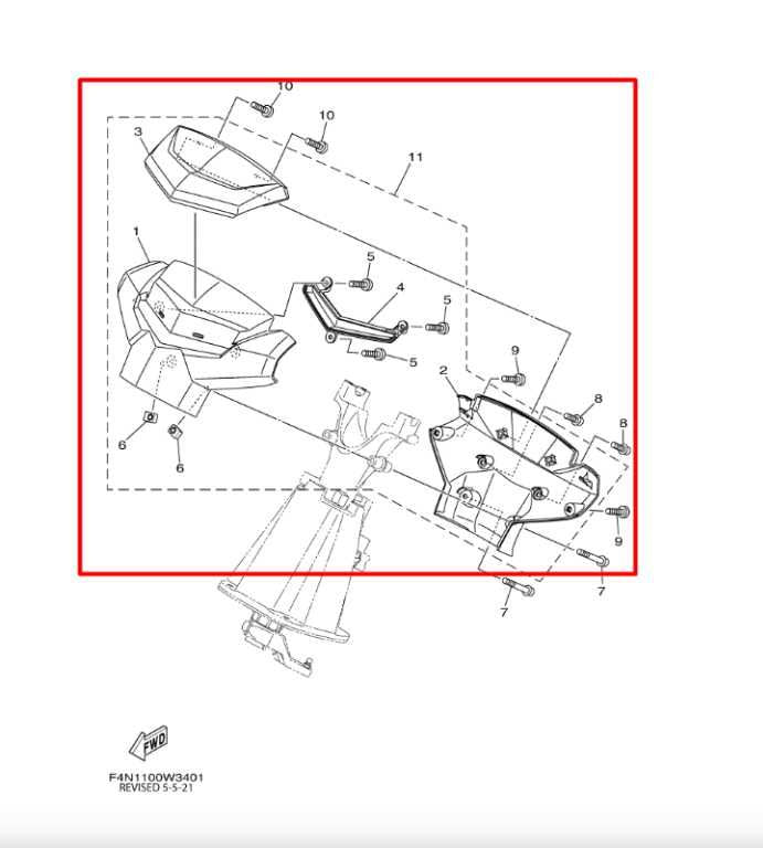 2021-26 Yamaha VX Deluxe Steering Handle Bar Pad Cover Assembly F4N-U143D-00-001