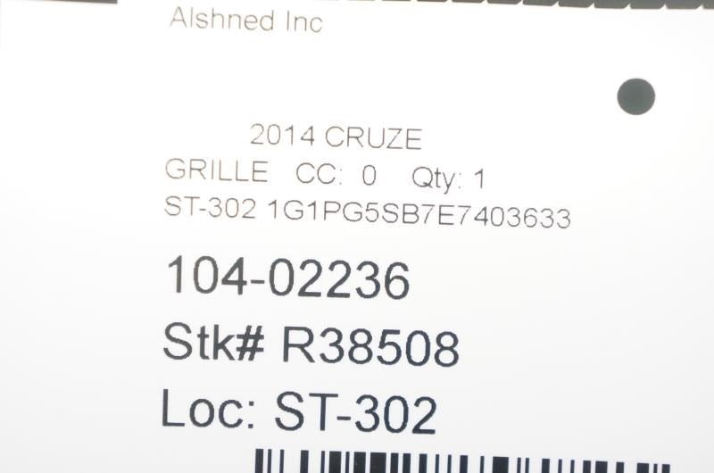 2011-2014 Chevrolet Cruze Front Upper Bumper Grille 96981100 OEM