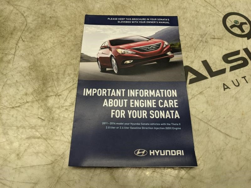 2014 Hyundai Sonata Owners Manual Set with Case A3S0-EU3DD OEM - Alshned Auto Parts