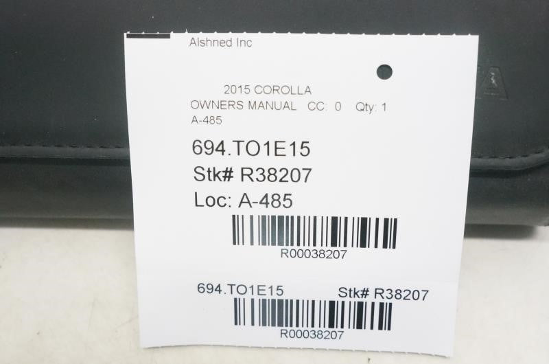 2015 Toyota Corolla Owners Manual set with Case 01999-12G79 OEM - Alshned Auto Parts