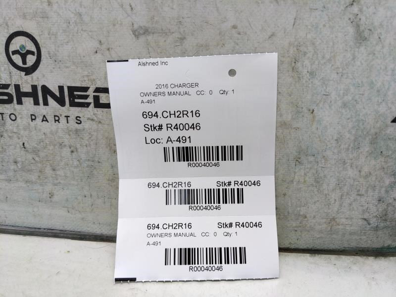 2016 Dodge Charger User Guide set with Case 16D481-926-AA OEM - Alshned Auto Parts