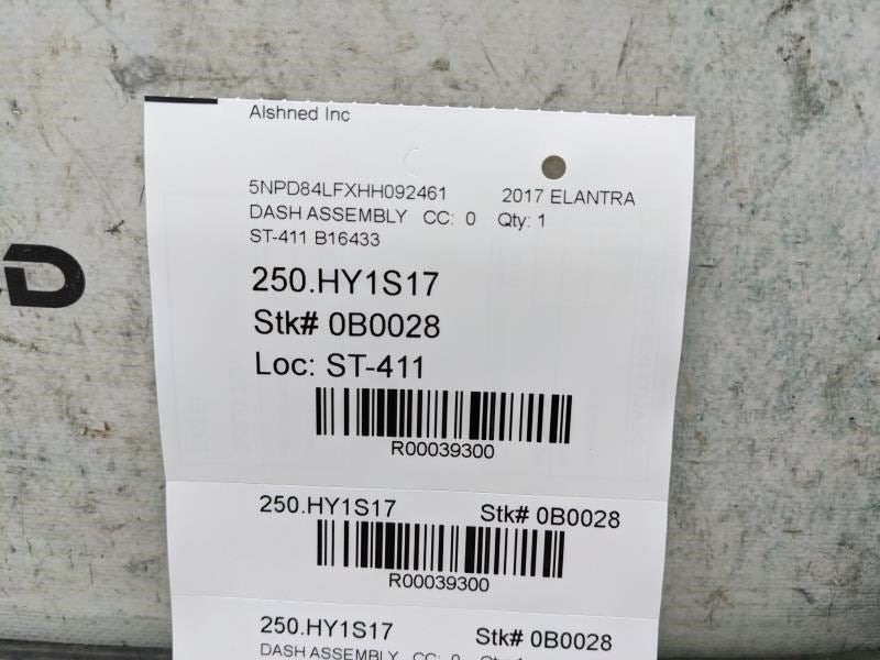 2017-2018 Hyundai Elantra Sedan Dashboard Instrument Panel 84710-F3000-TR OEM - Alshned Auto Parts