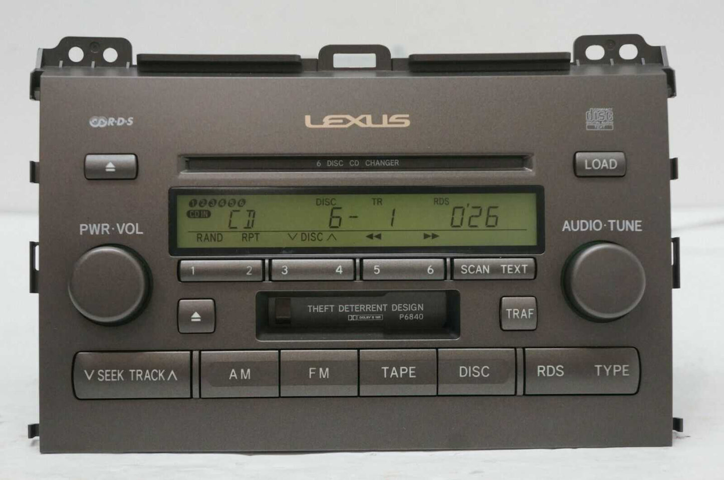 03-05 Lexus GX470 Factory Radio Receiver 6 CD Tape Player P6822 OEM 86120-60491 Alshned Auto Parts