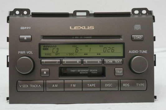 03-05 Lexus GX470 Factory Radio Receiver 6 CD Tape Player P6822 OEM 86120-60491 - Alshned Auto Parts