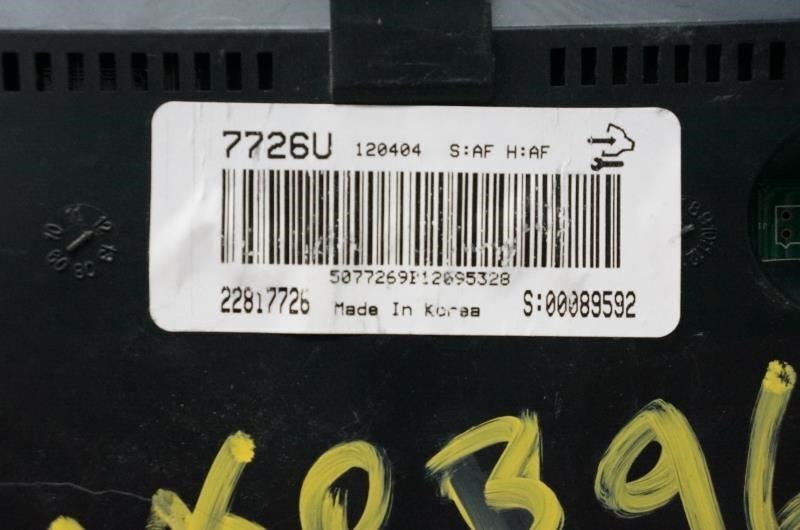 2012 Chevrolet Captiva Sport Speedometer Cluster Mileage Unknown 22817726 OEM - Alshned Auto Parts