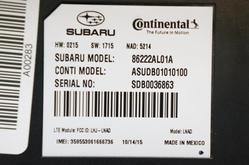 2016-2018 Subaru Outback Communication Control Module 86222AL01A OEM - Alshned Auto Parts