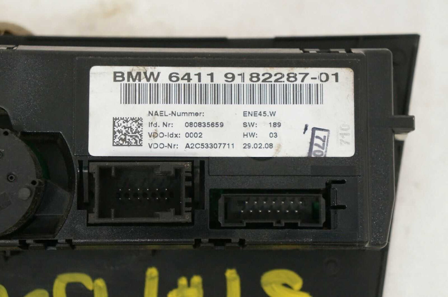 07-09 BMW 328i AC Heater Climate Temperature Control 6411 9182287-01 OEM Alshned Auto Parts