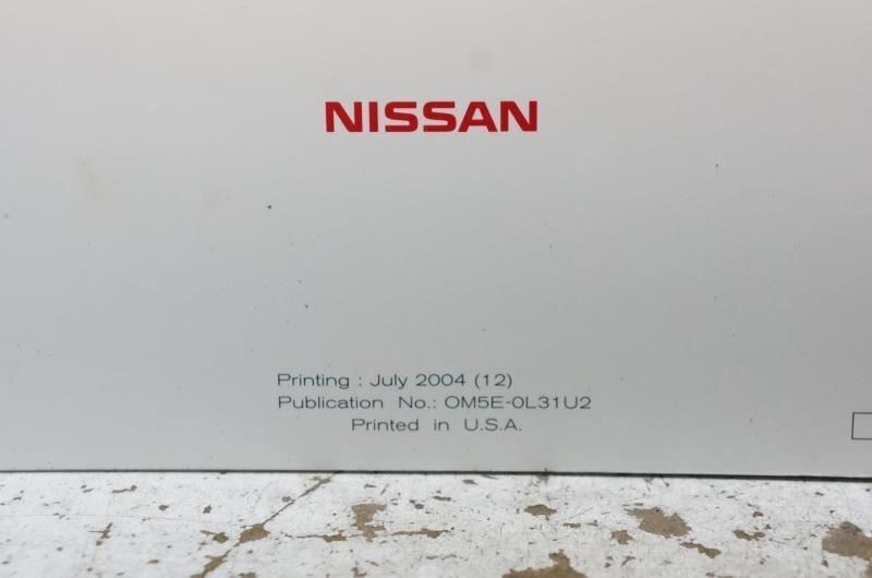 2005 Nissan Altima Owner's Manual Book OM5E-0L31U2 OEM - Alshned Auto Parts