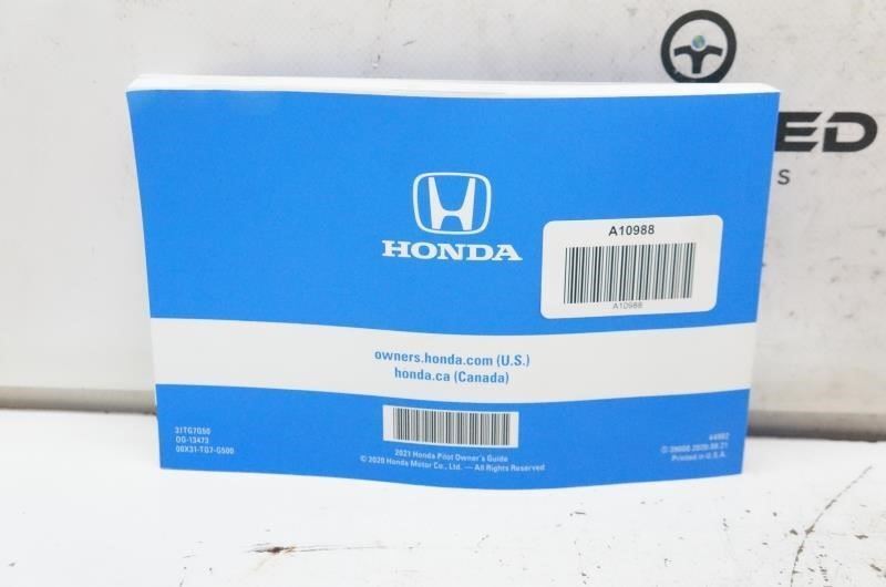 2021 Honda Pilot Owner's Guide Book 00X31-TG7-G500 OEM - Alshned Auto Parts