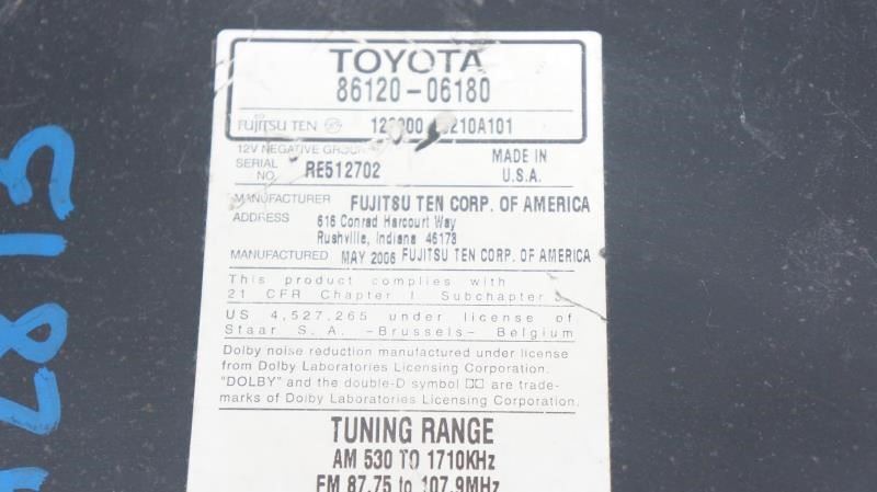 *READ* 07-09 Toyota Camry AM/FM MP3 Audio Receiver OEM 86120-06180 ID 11815 - Alshned Auto Parts