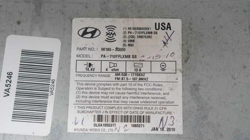 11-12 Hyundai Sonata AM/FM CD MP3 Radio OEM 96180-3Q000 Model PA-710YFLXMB - Alshned Auto Parts