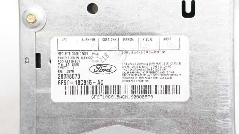 *READ* 06-07 Ford Freestyle AM/FM 6 DISC MP3 Radio OEM 6F9T-18C815-AC - Alshned Auto Parts