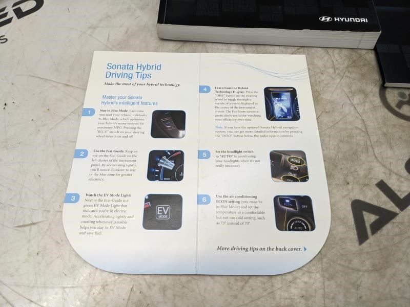 2012 Hyundai Sonata Hybrid Owners Manual Set with Case A4RO-EU27L OEM - Alshned Auto Parts