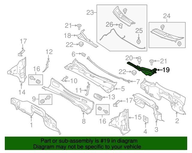 2015-2020 Ford F150 LH Cowl Vent Trim Panel Used OEM FL34-15021A37-AD - Alshned Auto Parts