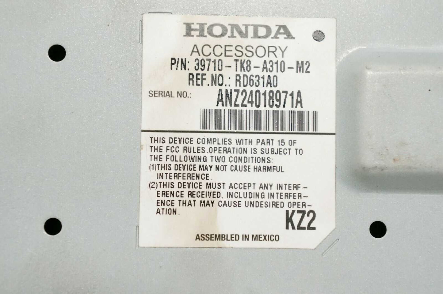 11-13 Honda Odyssey Dash Mount Information Display Screen OEM 39710-TK8-A310-M2 Alshned Auto Parts