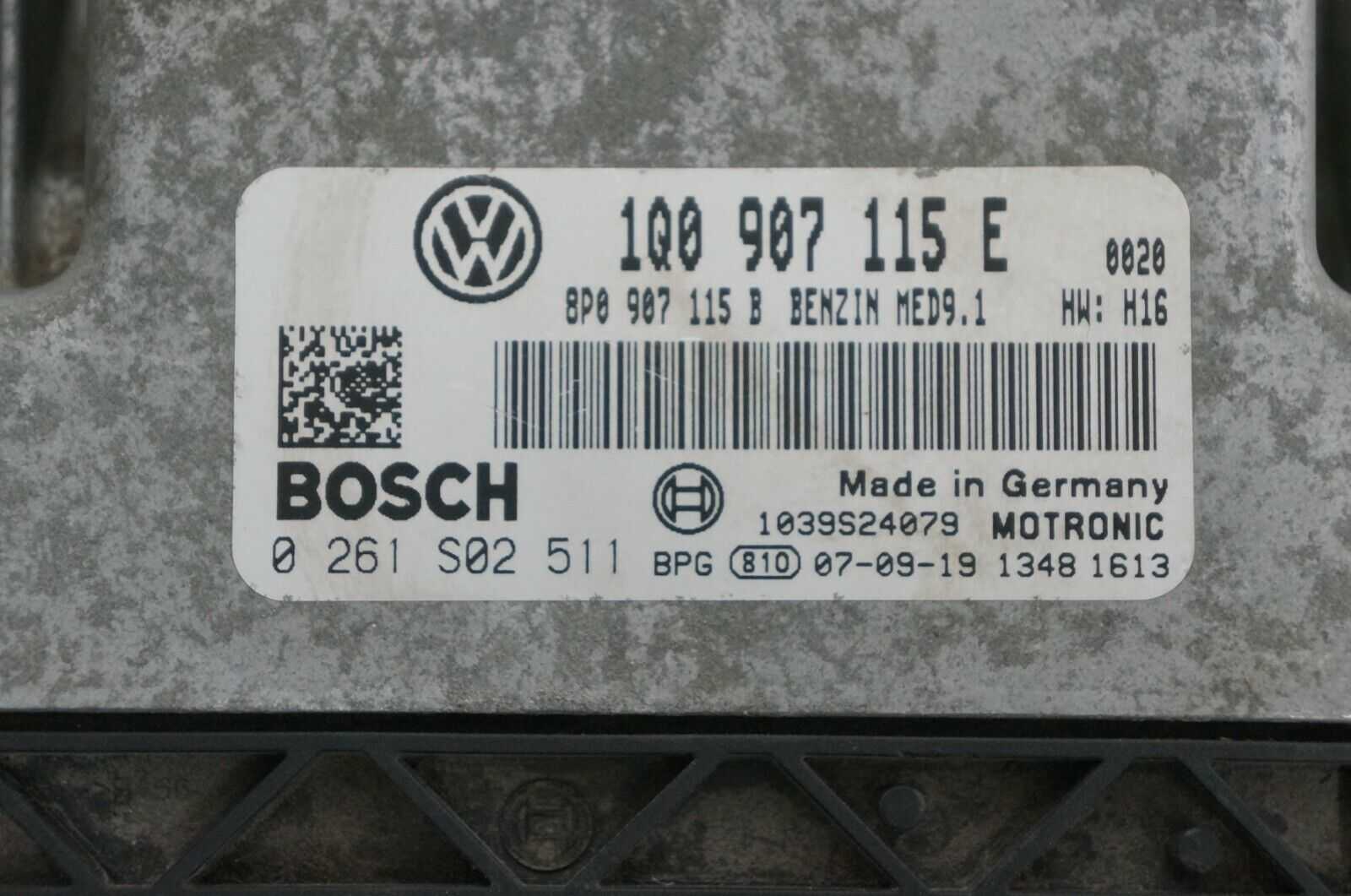 08 Volkswagen EOS 2.0L Engine ECM Control Module 1Q0907115E OEM 1Q0 907 115 E Alshned Auto Parts