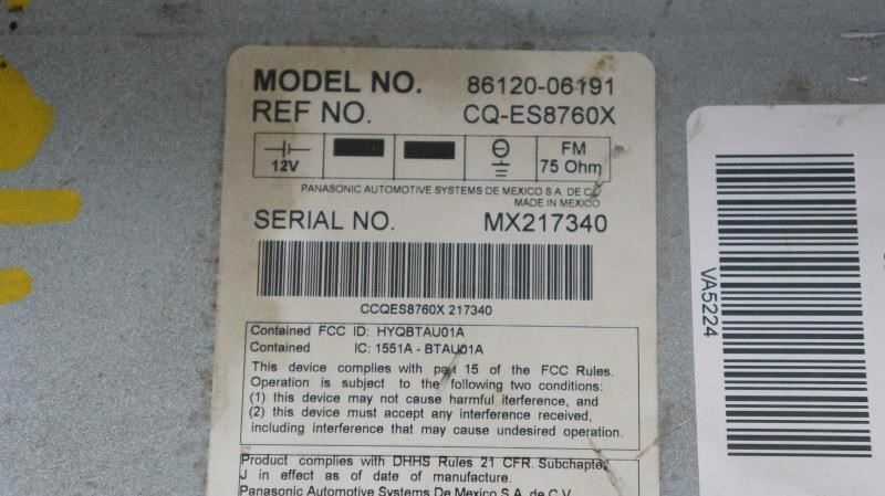 *READ* 07-09 Toyota Camry CD SAT MP3 JBL Radio OEM 86120-06191 ID A51862 - Alshned Auto Parts