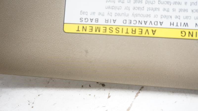 2012 Toyota Corolla Passenger Right Sun Visor Beige 74310-02G00-B0 OEM - Alshned Auto Parts