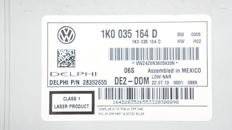 12-14 Volkswagen Passat AM/FM CD MP3 Radio OEM 1K0035164D CODE 0309 - Alshned Auto Parts