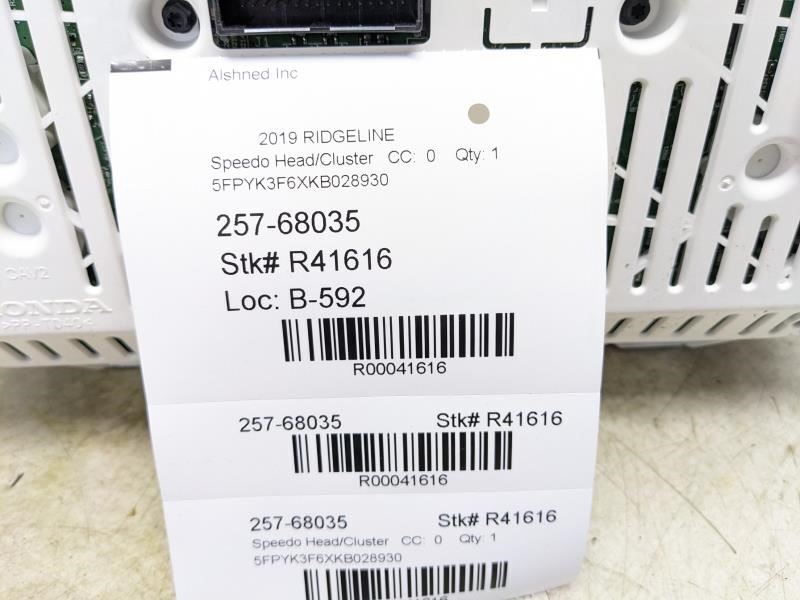 17-19 Honda Ridgeline Speedometer Gauge Instrument Cluster 35K mph 78100-T6Z-A32 - Alshned Auto Parts