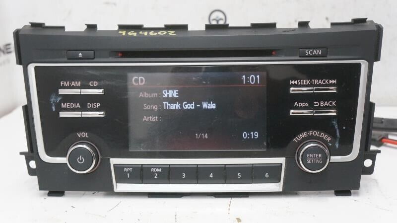 2016-2017 Nissan Altima AM FM CD MP3 Radio Receiver 28185 9HR1A OEM - Alshned Auto Parts