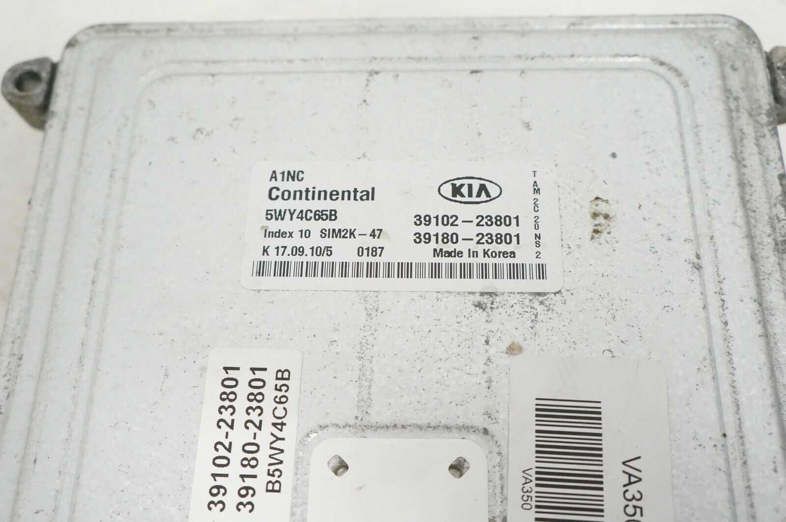 2011 Kia Soul Engine Control Module ECM ECU 39102-23801 OEM - Alshned Auto Parts