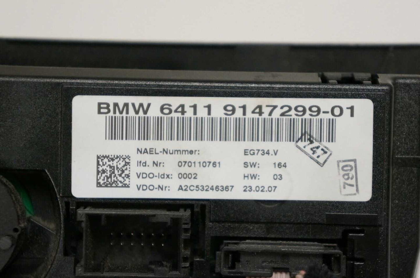 2007-2009 BMW 335 Heat A/C Temperature Climate Control OEM 6411 9147299-01 Alshned Auto Parts