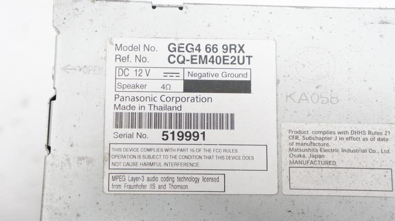 *READ* 11-13 Mazda6 6Disc MP3 SAT Radio OEM GEG4 66 9RX Serial 519991 - Alshned Auto Parts