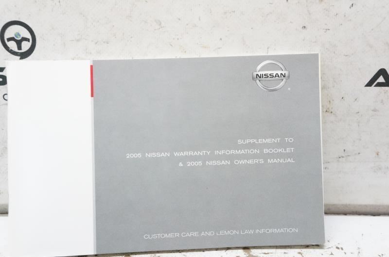 2005 Nissan Altima Owner's Manual Book OM5E-0L31U2 OEM - Alshned Auto Parts