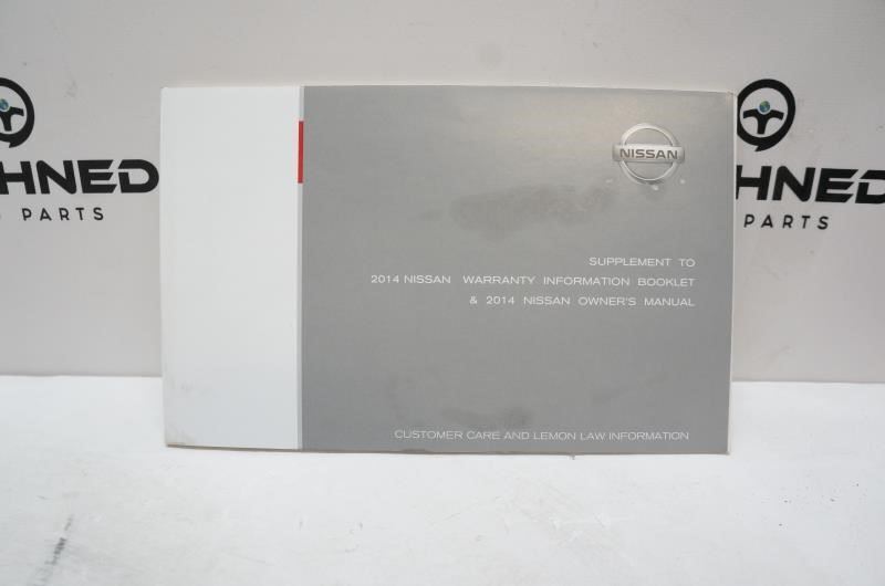 2014 Nissan Versa Sedan Owner's Manual Set with Case - Alshned Auto Parts