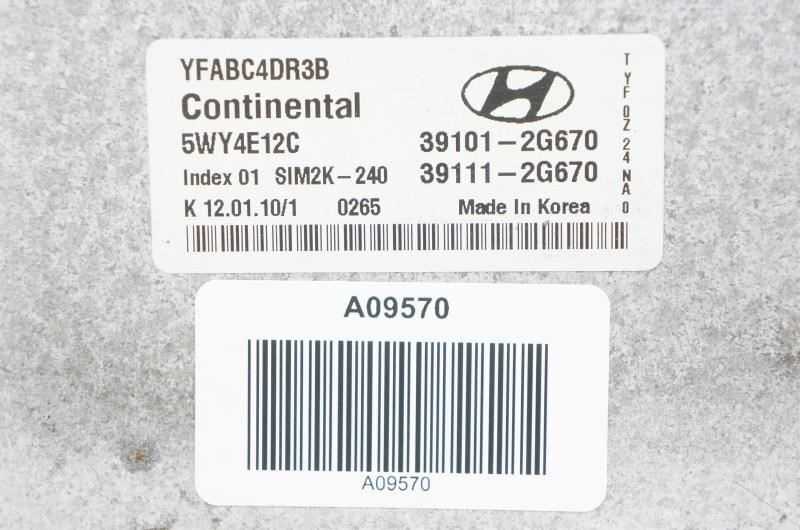 2011 Hyundai Sonata Engine Computer Control Module ECU ECM 39101-2G670 OEM - Alshned Auto Parts