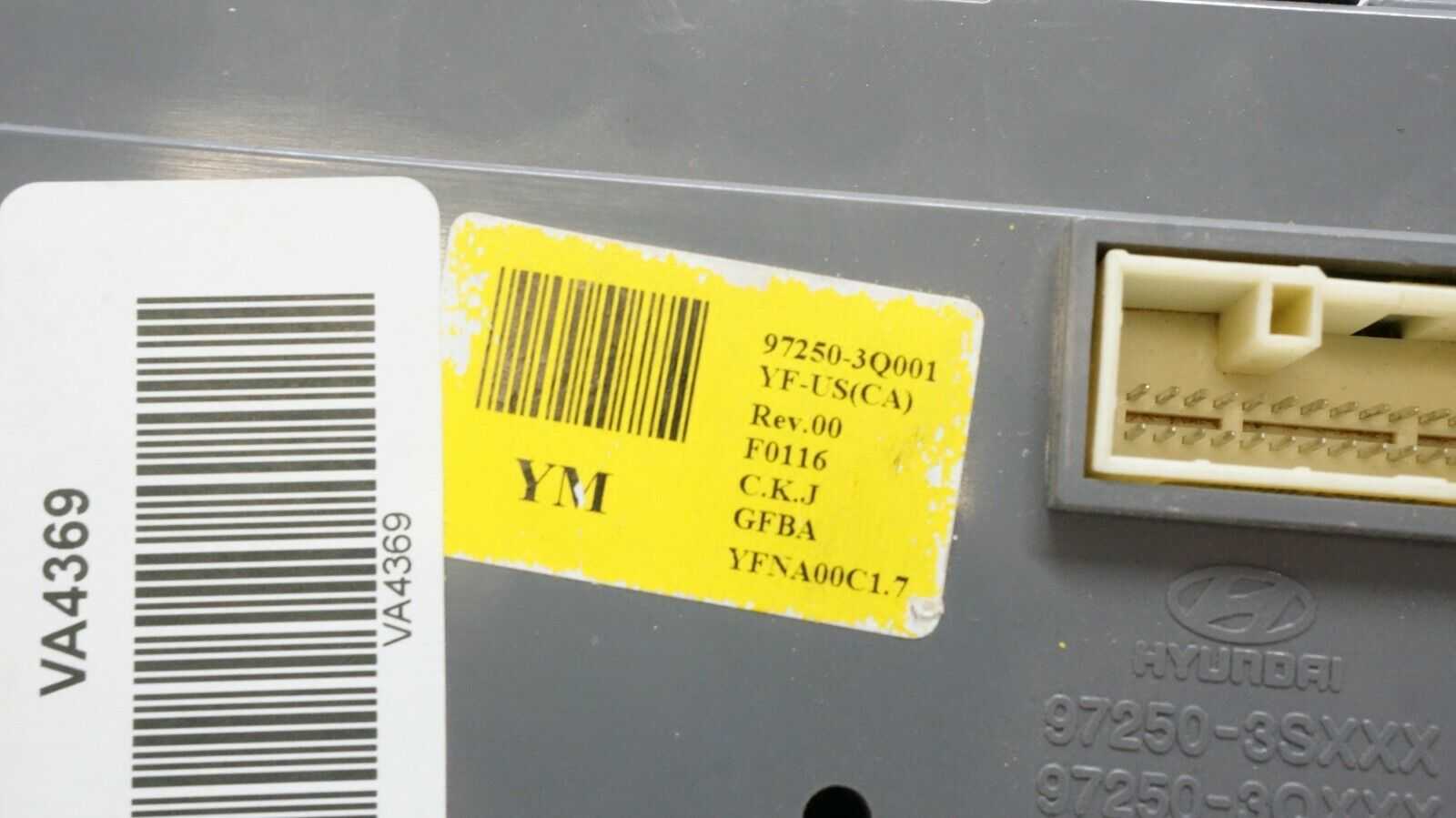 11-13 Hyundai Sonata Manual Climate AC Heat Temperature Control OEM 97250-3Q001 - Alshned Auto Parts