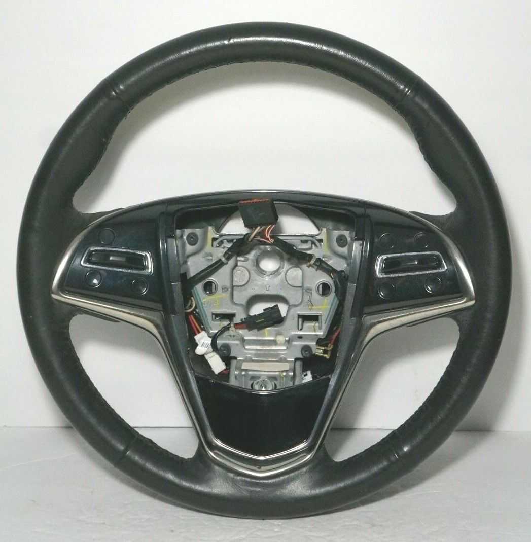 2014 Cadillac ATS Steering Wheel Black Leather Heated OEM 23193052 - Alshned Auto Parts