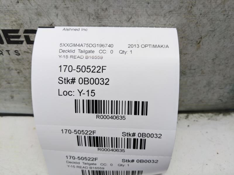 2011-2013 Kia Optima LX Trunk Decklid w/o Spoiler 69200-4C010 OEM *ReaD* - Alshned Auto Parts