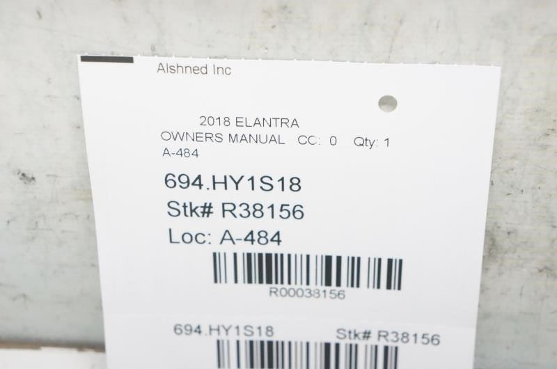 2018 Hyundai Elantra GT Owners Manual set R38156 OEM - Alshned Auto Parts