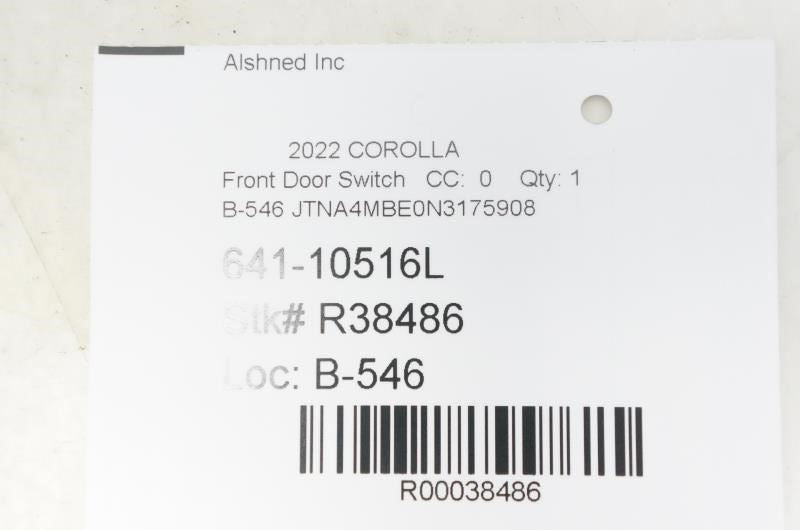 2019-2022 Toyota Corolla FR LH Door Master Power Window Switch 84040-12240 OEM - Alshned Auto Parts