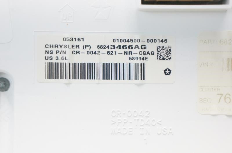 2016 Jeep Grand Cherokee Speedometer Instrument Cluster Mile Unknown 68243466AG - Alshned Auto Parts