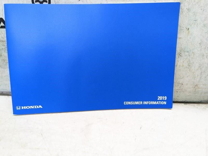 2019 Honda CRV Owners Guide set with Case 00X31TLAG201 OEM Alshned