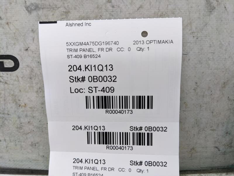 2011-2013 Kia Optima Front Right Door Trim Panel Beige 82302-2TEB0DBL OEM