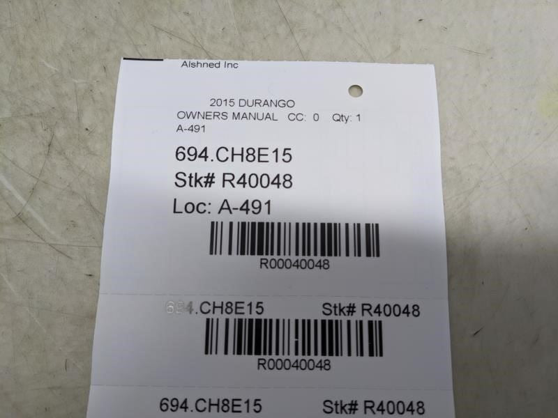2015 Dodge Durango User Guide set with Case 15WD01-926-AA OEM - Alshned Auto Parts