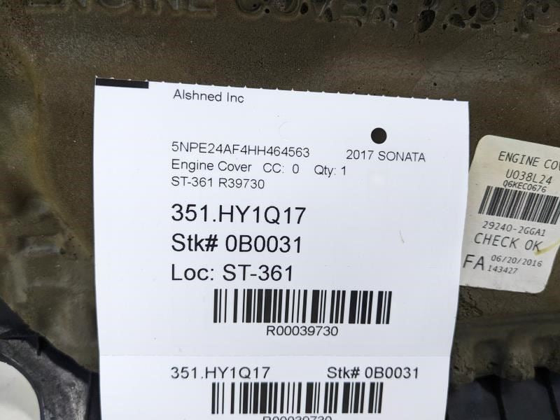 2015-2019 Hyundai Sonata Engine Motor Cover  29240-2GGA1 OEM - Alshned Auto Parts