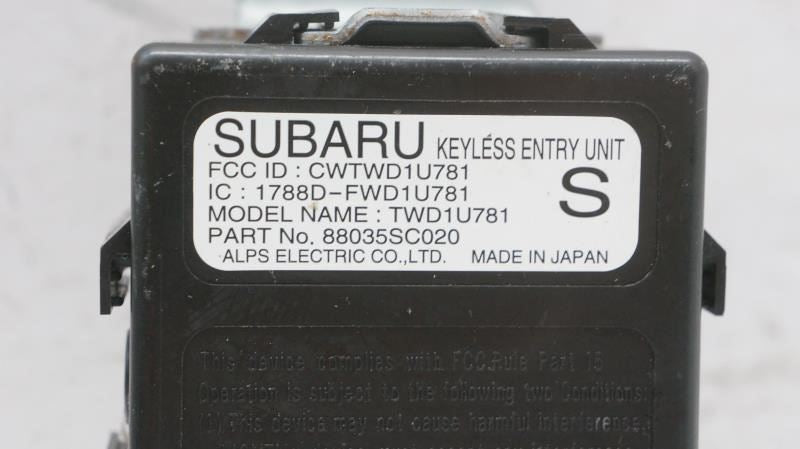 2011-2013 Subaru Forester Keyless Entry Control Module 88035SC020 OEM - Alshned Auto Parts