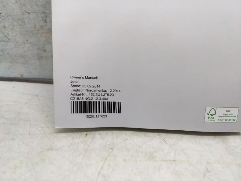 2015 Volkswagen Jetta US Edition Owners Manual set with Case 1525U1JT623 OEM - Alshned Auto Parts