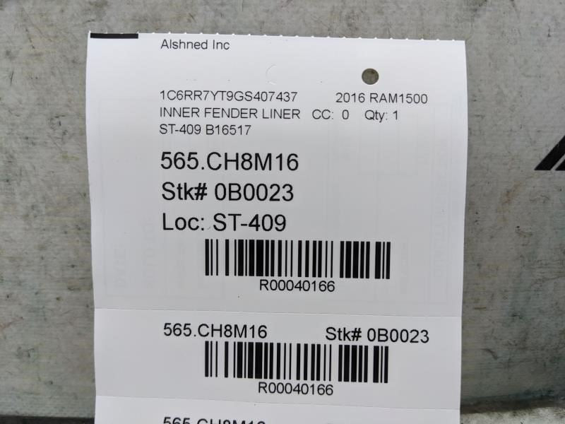 2015-2018 Ram 1500 Front Right Inner Fender Wheelhouse Shield 55112806AA OEM - Alshned Auto Parts