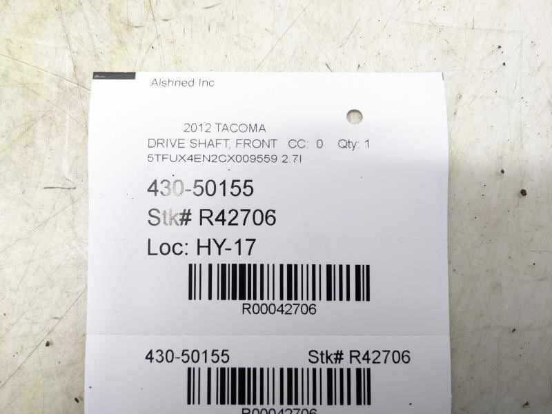 2010-2016 Toyota Tacoma 2.7L 4WD Front Propeller Shaft 37140-04061 OEM - Alshned Auto Parts