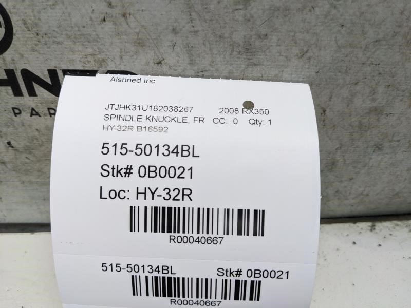 2007-2009 Lexus RX350 Front Left Suspension Spindle Knuckle 43212-58020 OEM - Alshned Auto Parts