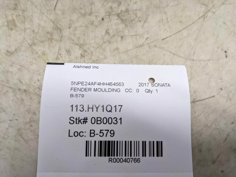 2015-2017 Hyundai Sonata Front Left Fender Chrome Molding Trim 87771-C1000 OEM - Alshned Auto Parts